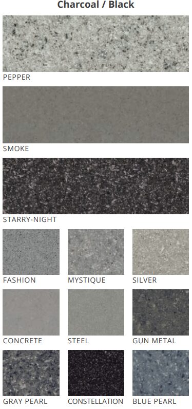 Charcoal Black Cultured Marble Options